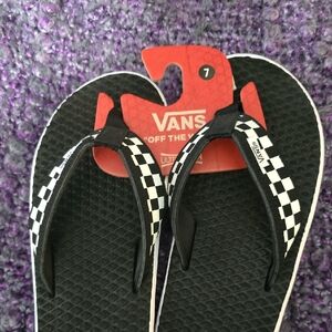 Vans Black and White Checkered Sandals